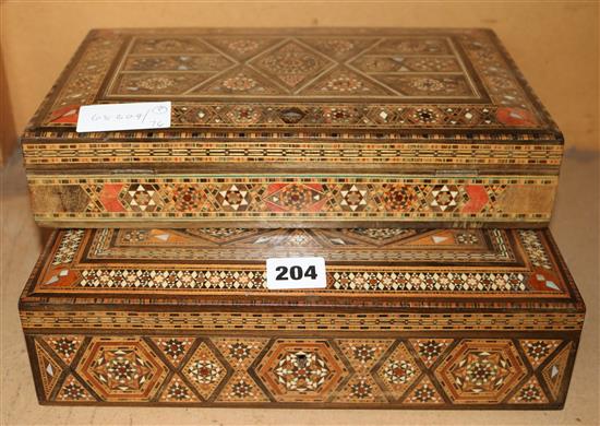 Two inlaid boxes